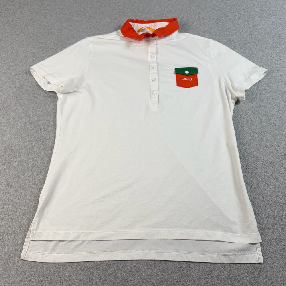 Louis Castel 100 Polo Shirt Mens Medium White Golf Outdoors Pickleball Tennis